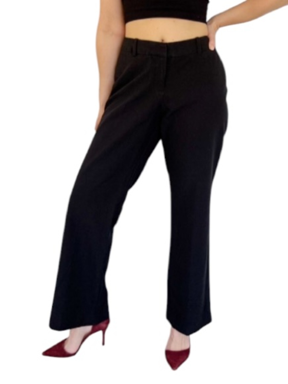 Worthington black boot cut classic spandex stretch dress pants size 10P